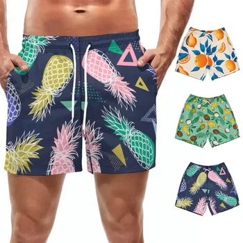 Пляжная одежда Pineapple 3d Man, пляжные шорты, плавки, Пляжные свободные шорты, плавательные штаны, купальники, мужские шорты для бега и серфинга