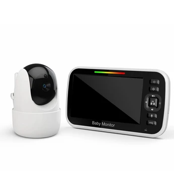 Полноразмерный 5-дюймовый PTZ-видеоняня с цифровой камерой наблюдения, автоматическое ночное видение, Двусторонний домофон, Няня, штепсельная вилка ЕС