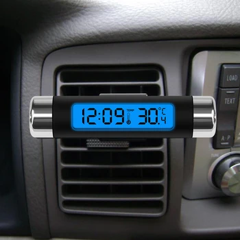 Портативные Автомобильные Цифровые ЖК-Часы 2 в 1/Температурный Дисплей Электронные Часы Термометр Автомобильные Цифровые Часы Времени Автомобильный Аксессуар