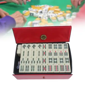 Портативный комплект для игры в маджонг Настольная игра Majiang для семейных игр в путешествиях