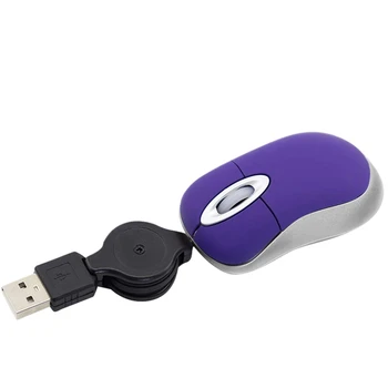 Проводная мышь Mini USB, выдвижная крошечная мышка 1600 точек на дюйм, оптические Компактные дорожные мыши для Windows 98 2000 XP Vista Версии