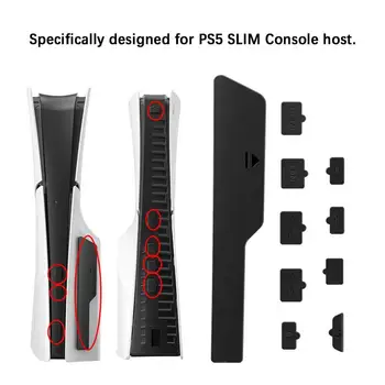 Пылезащитный Штекер Для Игровой консоли PS5 Slim Набор Силиконовых Пылезащитных Штекеров Интерфейс USB HDMI, Защита от пыли, Пылезащитный Штекер для Playstation 5
