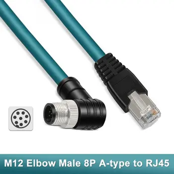 Разъем кабеля M12-RJ45 с 8-контактным Разъемом A-кода для Датчика Промышленной камеры Cognex с A-кодом Сетевого провода rj45-m12