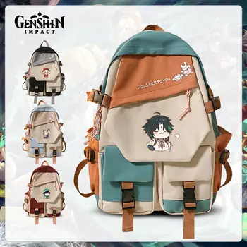 Рюкзак Genshin Impact Klee для школьников, мальчиков и девочек, кавайный школьный ранец для студентов осеннего семестра, водонепроницаемая сумка для ноутбука