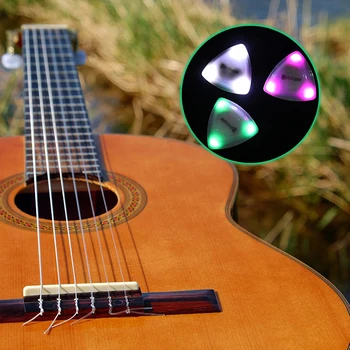 Светодиодный светящийся медиатор для гитары из пищевого пластика, Сенсорный Светящийся медиатор для гитары, Струнный инструмент, Светящийся медиатор для бас-гитары