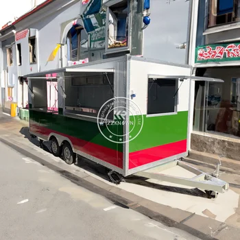 Сертифицированный CE трейлер для мороженого 2024, Передвижной фургон для перевозки еды, передвижной барный трейлер, полностью оборудованный трейлер для еды