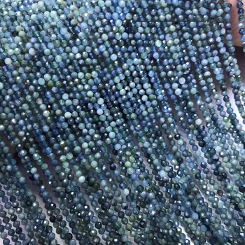 синие турмалиновые рассыпчатые бусины, круглые, граненые, 3/4 мм, натуральные для изготовления ювелирных изделий, ожерелье, 14 дюймов, FPPJ оптом