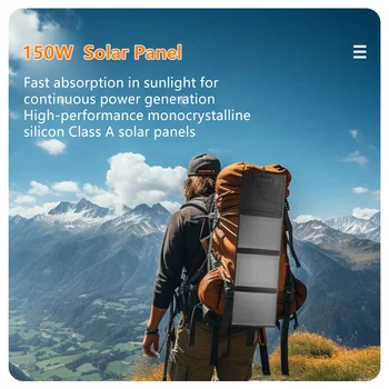 Солнечные панели мощностью 150 Вт Портативные Гибкие водонепроницаемые 4-панельные Складные солнечные батареи USB DC QC 3.0 18V для кемпинга на открытом воздухе, путешествий, пеших прогулок