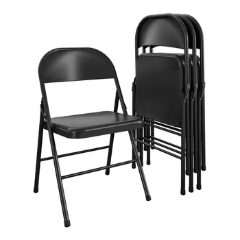 Стальной складной стул Mainstays (4 комплекта), бежевый/черный по желанию