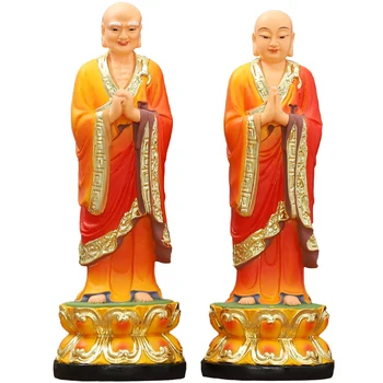Статуя Анхан Кассапа Тера Новый Ученик Будды Будда Шакьямуни Будда Два Ученика Статуя Будды из смолы и Стекловолокна