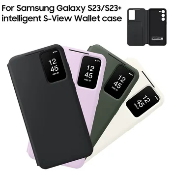 Телефон Smart View Бумажник Откидная Крышка Зеркальный Чехол для Телефона Samsung Galaxy S23 S23 Plus S23 + 5G S-View Откидная Интеллектуальная Крышка