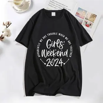 Толстовка Girls Weekend 2024, футболка Girls Night Out, Топы для вечеринок Friends Besties, Забавные футболки с короткими рукавами с рисунком, женская одежда