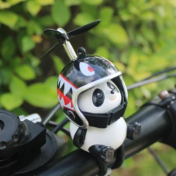 Украшение для руля мотоцикла, Электрический велосипед с милой мультяшной пандой в виде воздушного винта Со шлемом, Аксессуары для снаряжения для верховой езды