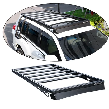 Универсальная автомобильная стойка на крыше 4X4 Алюминиевая черная корзина для перевозки грузов, багажник на крышу для Toyota LC200 LC79 LC150