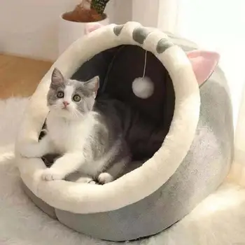 Универсальная кошачья кровать, теплый домик для домашних животных, подушка-пещера для котенка, Кошачий дом, Теплая корзина для сна, палатка, Маленький щенок, коврик для маленькой кошки, принадлежности