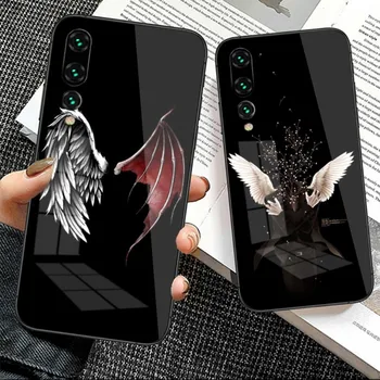Чехол Для Телефона Lucifer Angel Wings Для Huawei P50 P40 P30 P20 Pro Mate 40 30 20 Pro Nova 9 8 7 PC Стеклянная Крышка Телефона