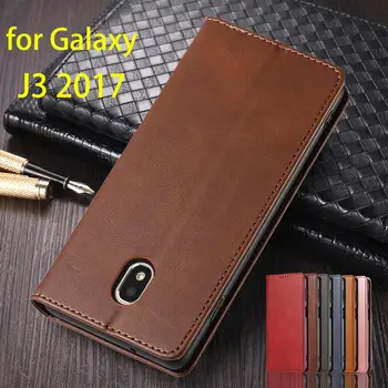 Чехол с магнитным притяжением, кожаный чехол для Samsung Galaxy J3 2017 J330F, флип-кейс, держатель для карт, кобура, чехол для бумажника, чехол для чехла