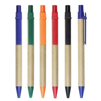 Шариковая ручка из 100ШТ ЭКО переработанной бумаги ABS экологически чистая шариковая ручка из крафт-бумаги для канцелярских школьных принадлежностей